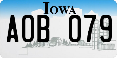 IA license plate AOB079
