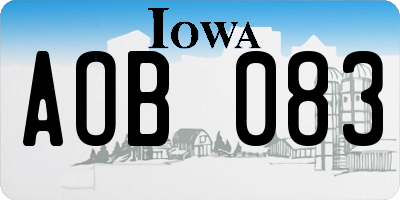 IA license plate AOB083