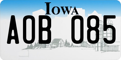 IA license plate AOB085