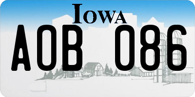 IA license plate AOB086