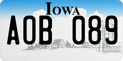 IA license plate AOB089