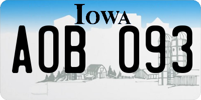 IA license plate AOB093