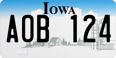 IA license plate AOB124