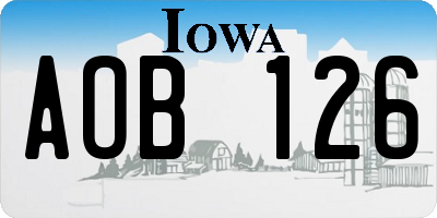 IA license plate AOB126