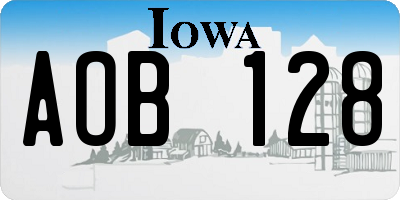 IA license plate AOB128