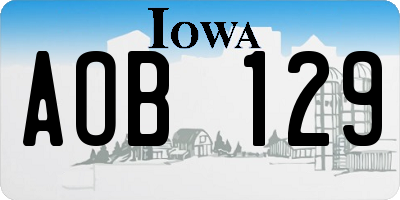 IA license plate AOB129