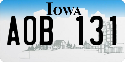 IA license plate AOB131