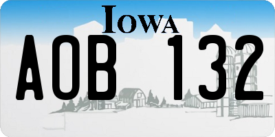 IA license plate AOB132
