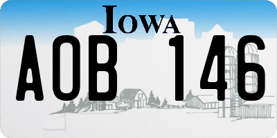 IA license plate AOB146