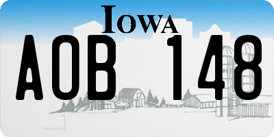 IA license plate AOB148