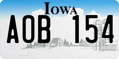 IA license plate AOB154