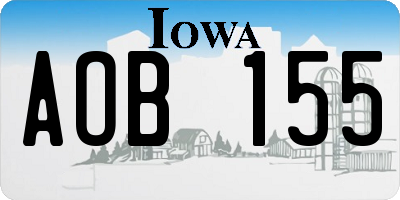 IA license plate AOB155