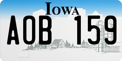 IA license plate AOB159