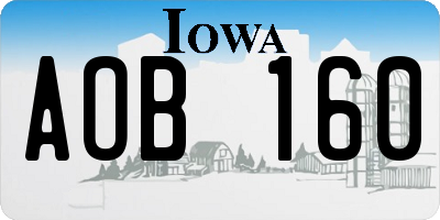IA license plate AOB160
