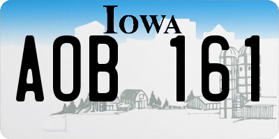 IA license plate AOB161