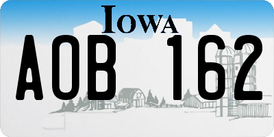 IA license plate AOB162