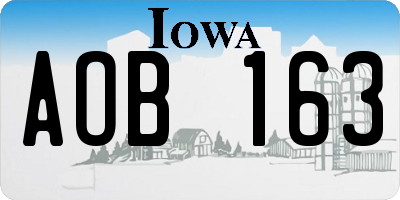IA license plate AOB163