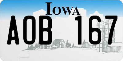IA license plate AOB167