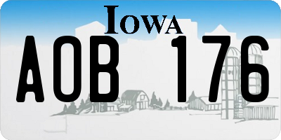 IA license plate AOB176