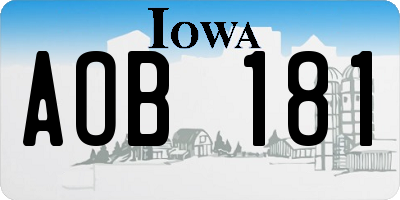 IA license plate AOB181
