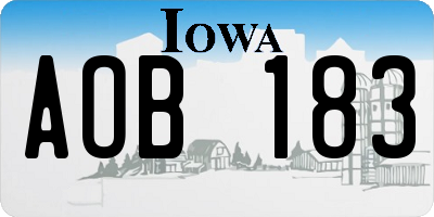IA license plate AOB183