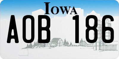 IA license plate AOB186