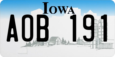 IA license plate AOB191