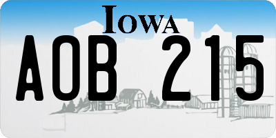 IA license plate AOB215