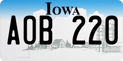IA license plate AOB220