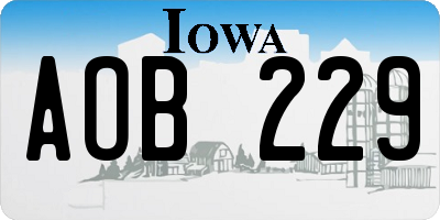 IA license plate AOB229