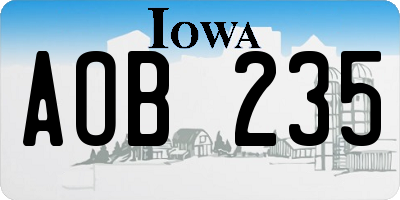 IA license plate AOB235