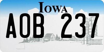IA license plate AOB237