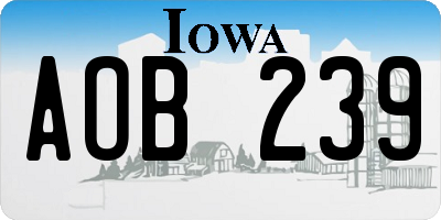 IA license plate AOB239