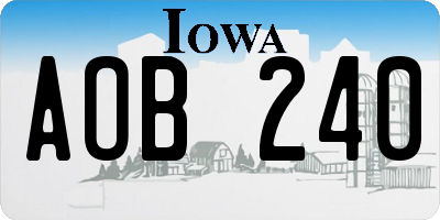 IA license plate AOB240