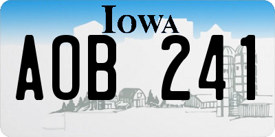IA license plate AOB241