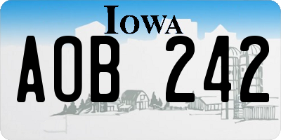 IA license plate AOB242