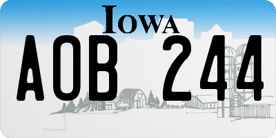 IA license plate AOB244