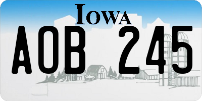 IA license plate AOB245