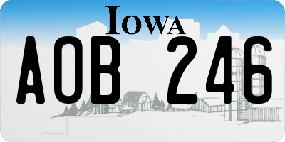 IA license plate AOB246