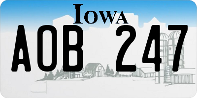 IA license plate AOB247