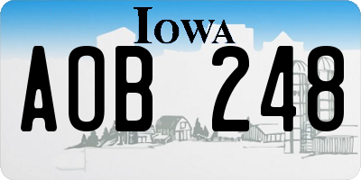 IA license plate AOB248