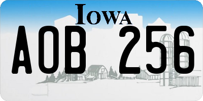 IA license plate AOB256