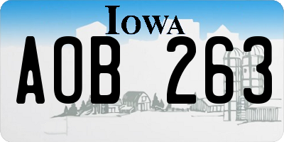 IA license plate AOB263