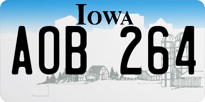 IA license plate AOB264