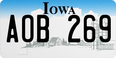 IA license plate AOB269