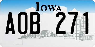 IA license plate AOB271
