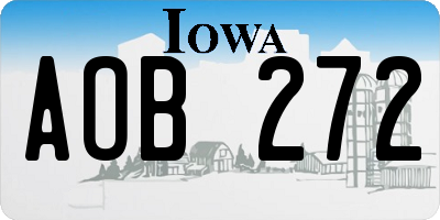 IA license plate AOB272
