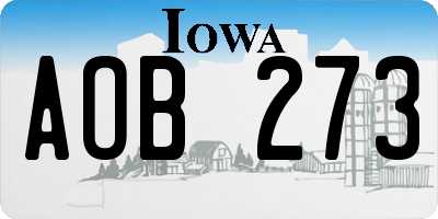 IA license plate AOB273
