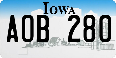 IA license plate AOB280