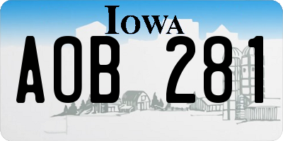 IA license plate AOB281